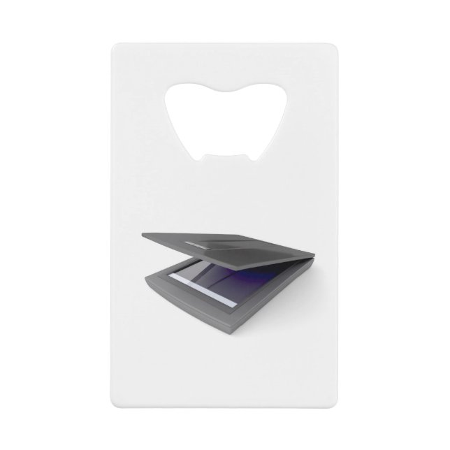 Flatbed scanner credit card bottle opener (Front)