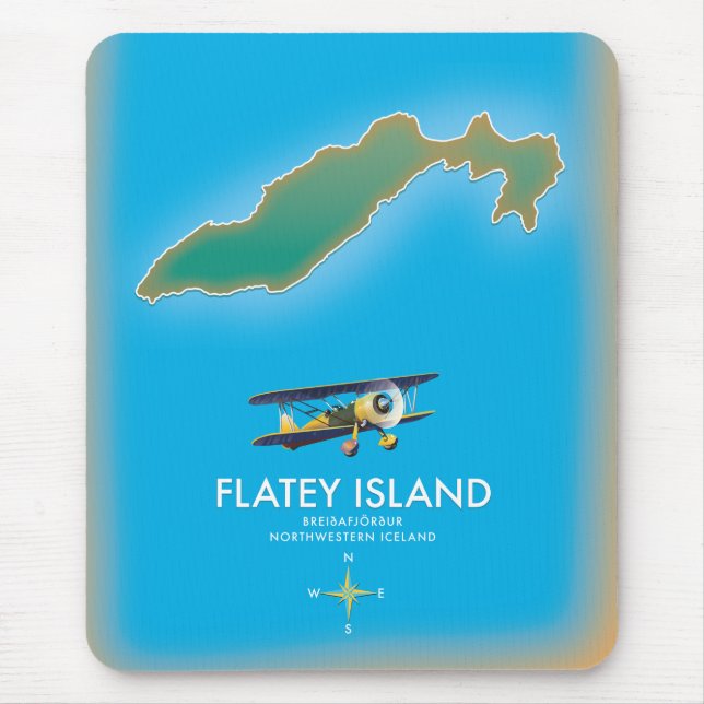 Flatey, Breiðafjörður, Iceland Map Mouse Pad (Front)