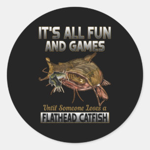 Flathead Catfish Fishing Shirt Freshwater Fish Shi Classic Round Sticker