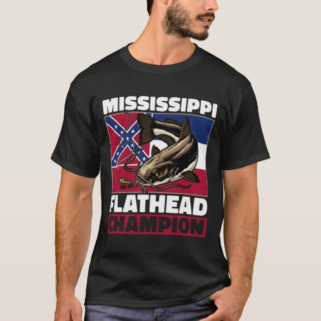Flathead Catfish Hunting Catfishing Dad Catfish Hu T-Shirt (Front)