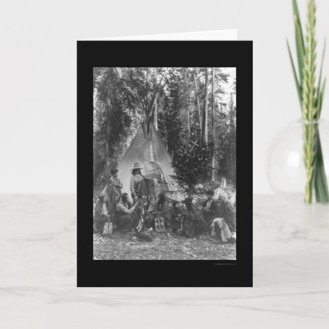 Flathead Indian Pre-Christmas Gathering 1916 Holiday Card (Front)