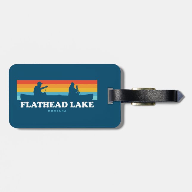 Flathead Lake Montana Canoe Luggage Tag (Back Horizontal)