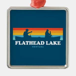 Flathead Lake Montana Canoe Metal Ornament