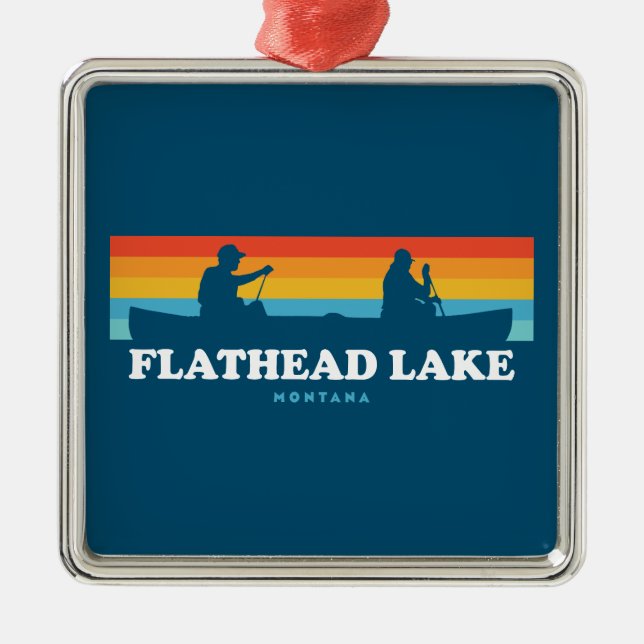 Flathead Lake Montana Canoe Metal Ornament (Front)