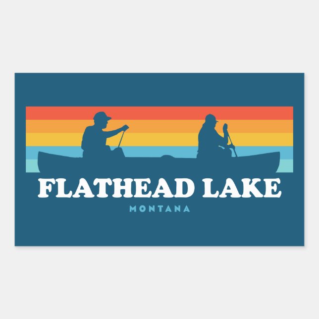 Flathead Lake Montana Canoe Sticker (Front)