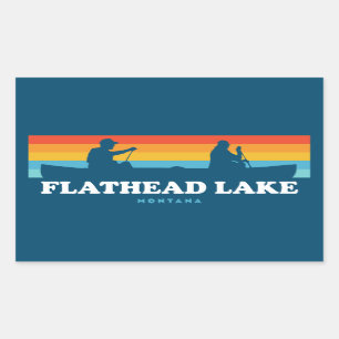 Flathead Lake Montana Canoe Sticker