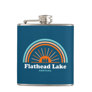 Flathead Lake Montana Rainbow Hip Flask