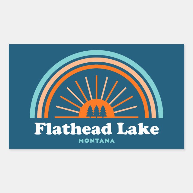 Flathead Lake Montana Rainbow Sticker (Front)