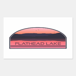 Flathead Lake Montana Red Sunrise Sticker
