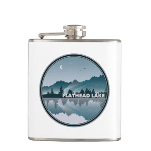Flathead Lake Montana Reflection Hip Flask