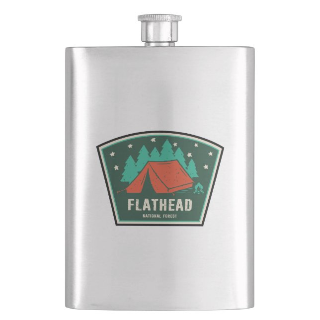 Flathead National Forest Camping Hip Flask (Front)