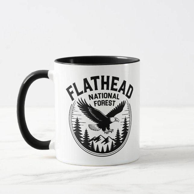 Flathead National Forest Montana Adventure Vibes  Mug (Left)