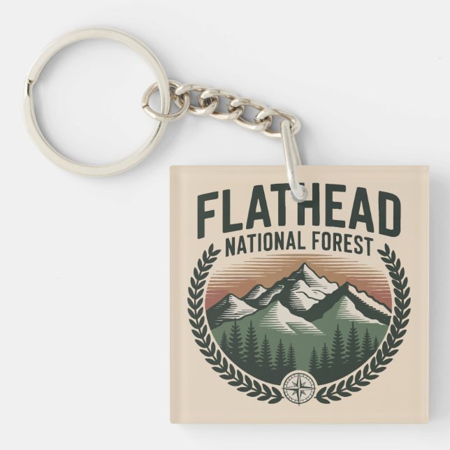 Flathead National Forest Montana Wilderness Keychain (Front)