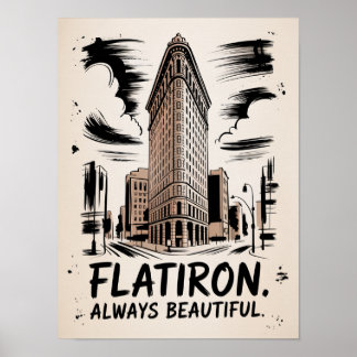 Flatiron Always Beautiful Ink Sketch Poster