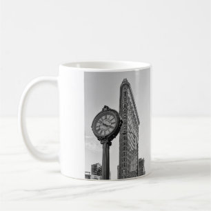 Flatiron Building and Clock in Black White #2 Coffee Mug