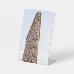 Flatiron building postcard pedestal sign