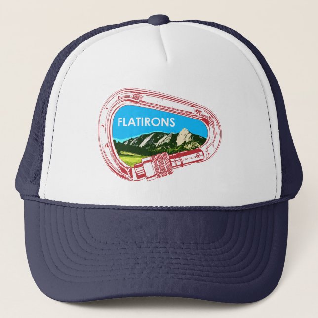 Flatirons Climbing Carabiner Trucker Hat (Front)