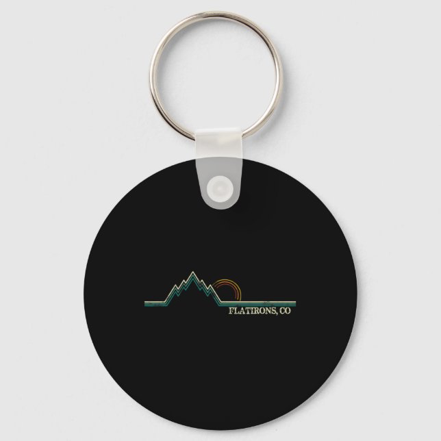 Flatirons Colorado Retro Mountain Climbing Summer  Keychain (Front)