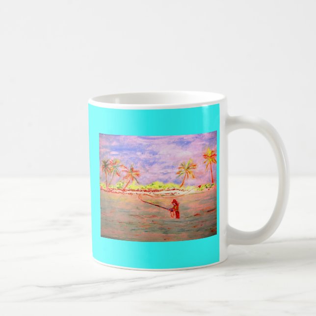 flats flyfishing girl coffee mug (Right)