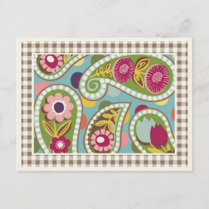Flatter Paisley - Aqua- Postcard