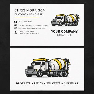 Flatwork Concrete Mixer Truck Business Card