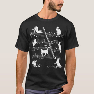 Flautist Or Flutist Cats For Cat Loving Flute Play T-Shirt