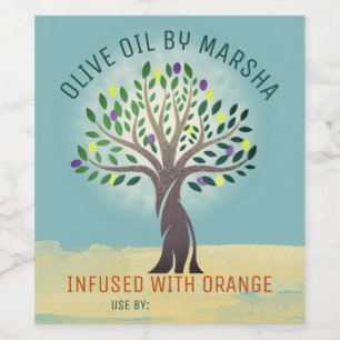 Flavoued olive oil personalized home canning wine label