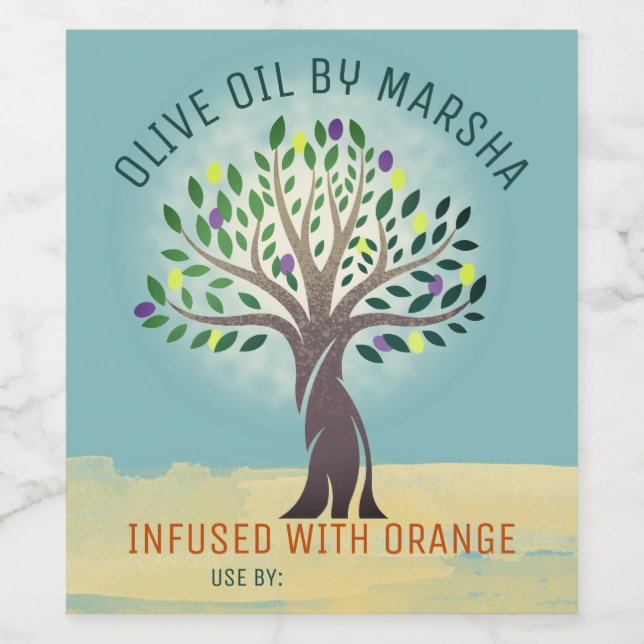 Flavoued olive oil personalized home canning wine label (Single Label)