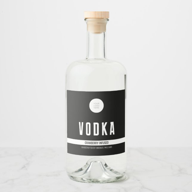 Flavour Infused Liquor Bottle With Logo Label (Front)