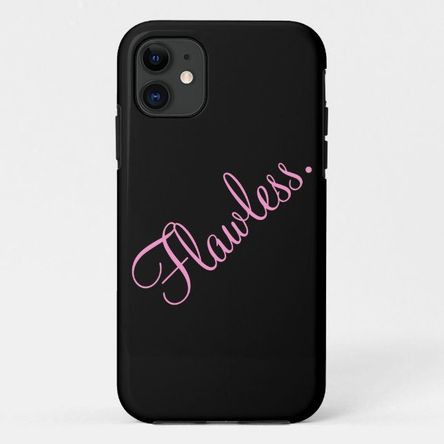 Flawless Text Black and Pink Case-Mate iPhone Case (Back)