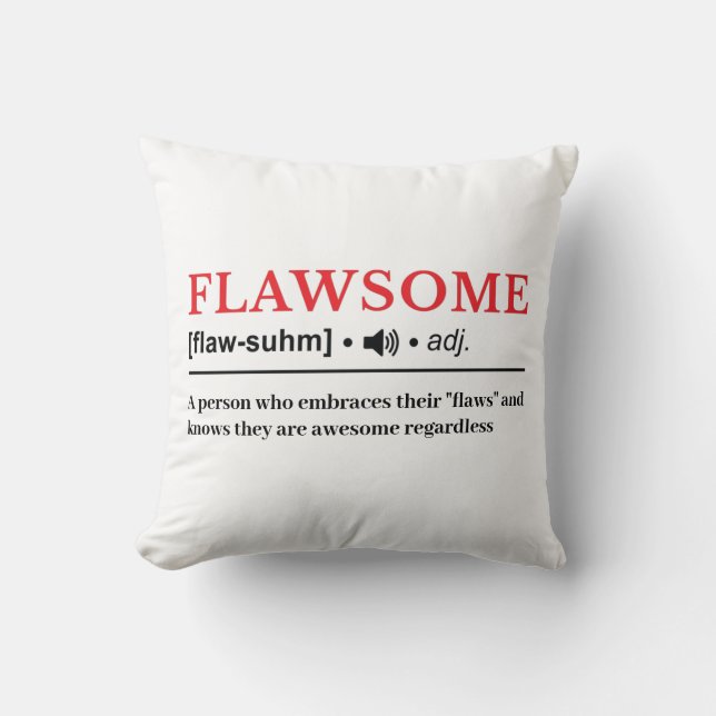 Flawsome - Customizable Dictionary Definition Throw Pillow (Front)
