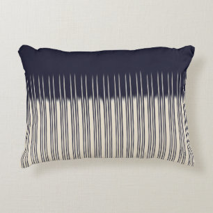 Flax/Deep Blue Stylish Stripe Pattern Decorative Pillow