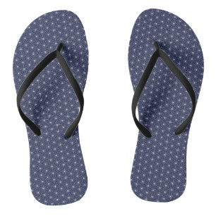 Flax-leaf dashes-line pattern traditional japanese flip flops