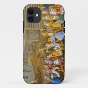 Flax Scutching Bee, 1885 (oil on bed ticking) iPhone 11 Case