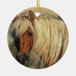 Flaxen Shetland Pony Ceramic Ornament
