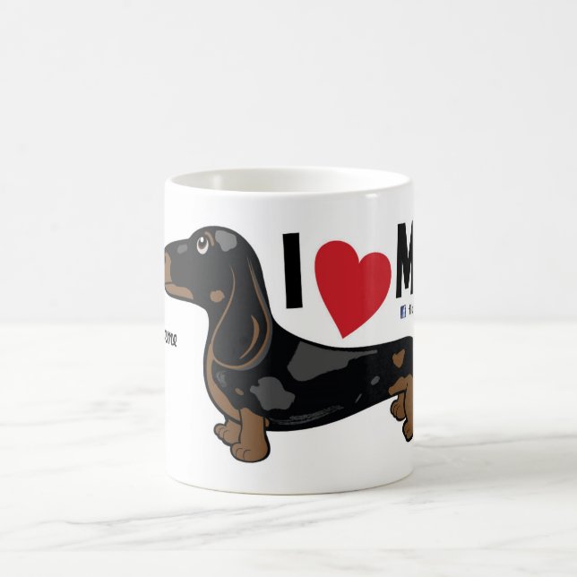 FLDR "I Love My" Smooth Dapple Dachshund Mug. Coffee Mug (Center)