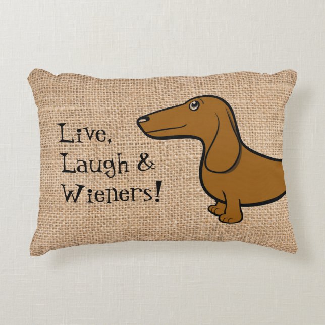 FLDR Oscar "Live, Laugh & Wieners" Pillow (Front)