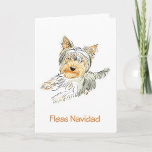 Fleas Navidad Cute Terrier Christmas Card
