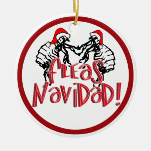 Fleas Navidad - Dancing Christmas Fleas Ceramic Ornament