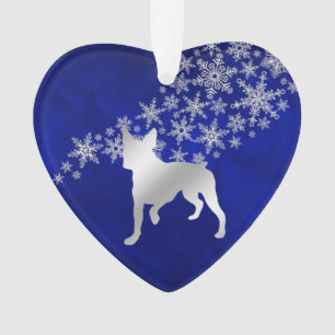 Fléau de neige en argent bleu Boston Terrier Dog
