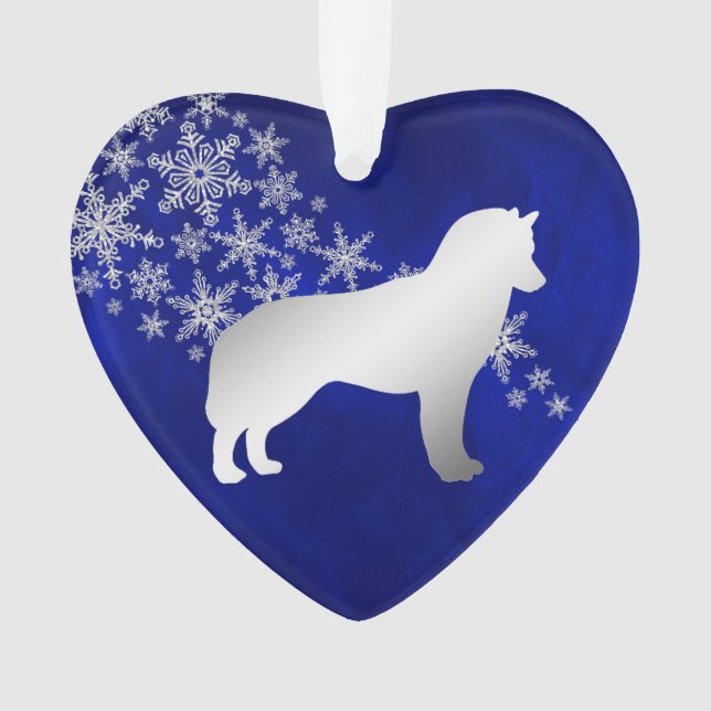 Fléau de neige en argent bleu Husky sibérien (devant)