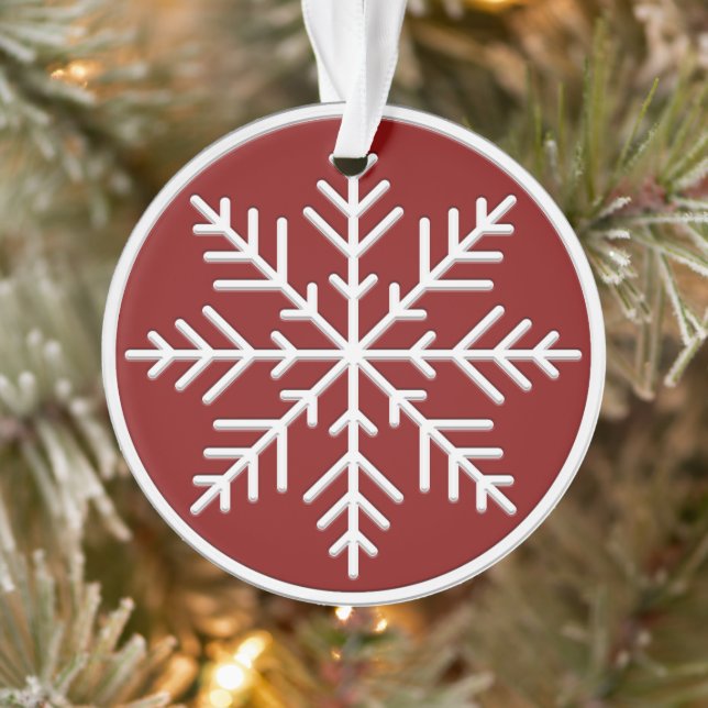 Flèche de neige rouge blanc scandinave (Arbre)