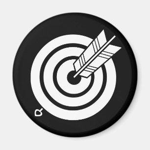 Flèche sur une cible ronde Magnets