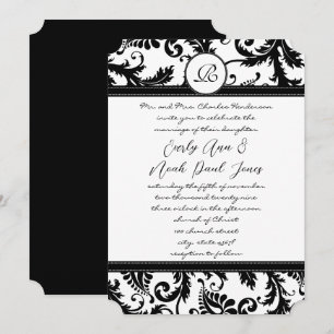 Flèches de Damas noires avec Faire-part de mariage