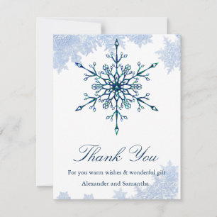 Flèches de neige Blue Winter Snowflake Carte de re