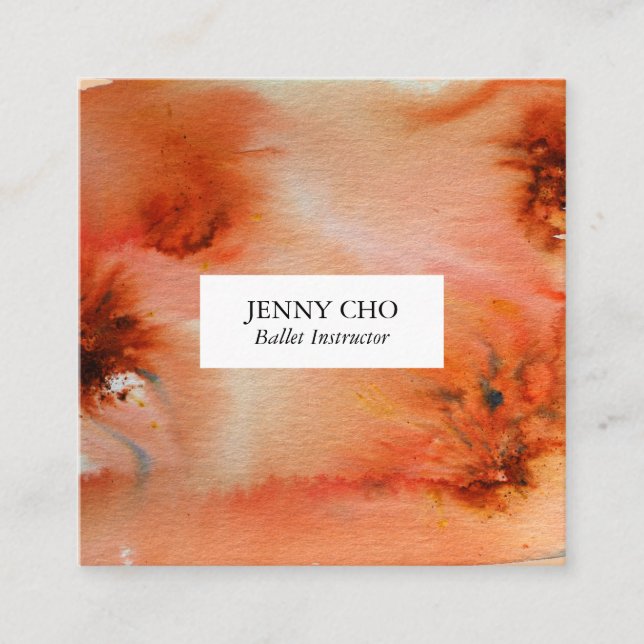 Flèches et éclaboussures carte de visite d'aquarel (Devant)