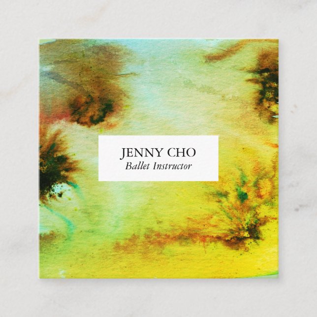 Flèches et éclaboussures carte de visite d'aquarel (Devant)