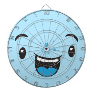 Fléchettes Bleu sourire Kawaii Cible de flechettes visage