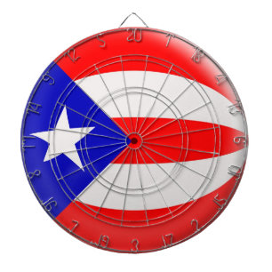 Fléchettes Cible avec le drapeau de Porto Rico de 6 dards
