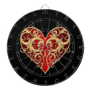 Fléchettes Cible de flechettes cardiaque Red Filigree